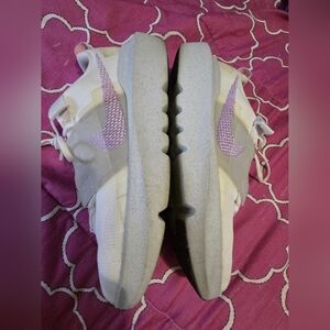Size 7 Youth White and Purple Sneakers Light Gray Soles. See Pictures For Wear.
